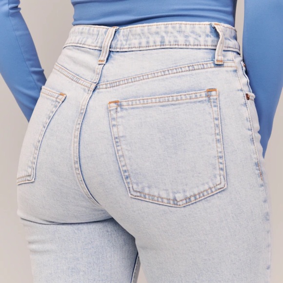 abercrombie and fitch curve love the 90s straight ultra high rise jeans - Picture 7 of 11